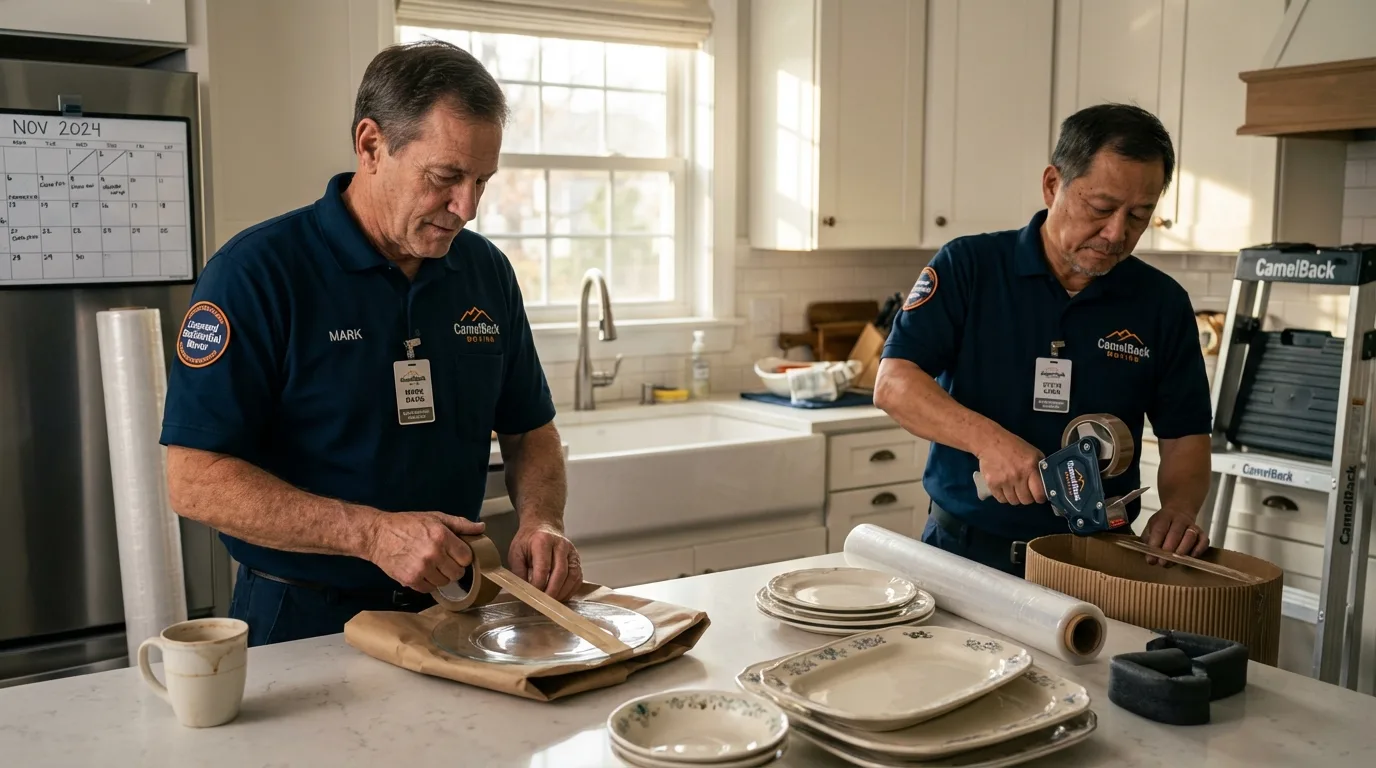 Professional crew packing kitchen dishware in Decatur, AR